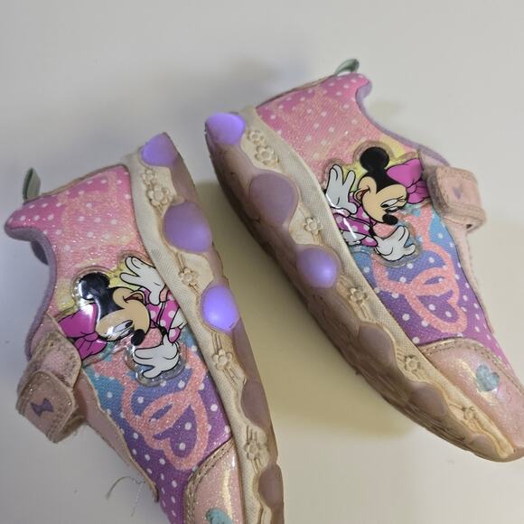 Disney Minne Mouse Light up Velcro Sneakers size 10 - Picture 9 of 13